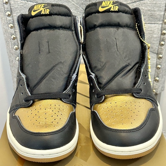 Nike Air Jordan 1 Retro High OG Black Metallic Gold Mens Size 8.5 DZ5485-071 New - Picture 4 of 14